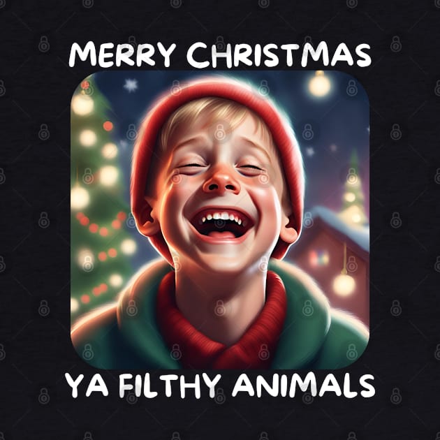 Funny Christmas Home Alone Filthy Animals by TeesForThee